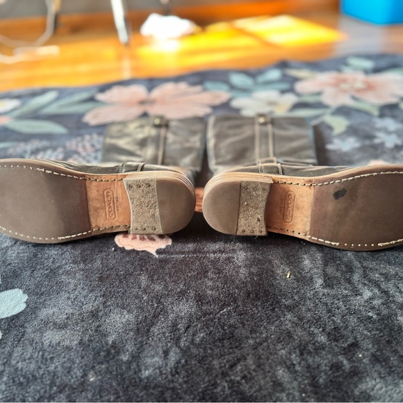 Coach Black and Gold Heeled Weslyn Boots with Vintage Charm - Picture 3 of 4